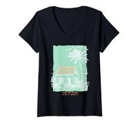 Donna Puerto Vallarta Messico Souvenir Jalisco Vintage Beach Maglietta con Collo a V