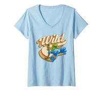 Donna Puffi Pesante Puffo Selvaggio Giungla Avventura Tarzan Retro Amazon Maglietta con Collo a V