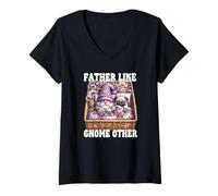 Donna Pug Fathers Day Gnome Dog Dad Funny Saying For Pug Grandpa Maglietta con Collo a V