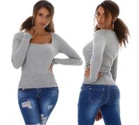 Donna Pullover Maglia Fine collo Alto A V Costine Elasticizzato Sottile 34 36