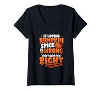 Donna Pumpkin Spice Humor I Love Pumpking Pice Maglietta con Collo a V