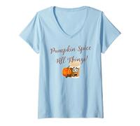 Donna Pumpkin Spice Tutte Le Cose Divertenti da Dire per Il Latte Maglietta con Collo a V
