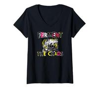 Donna Punk Homebrewer Ferment The Chaos Craft Beer Maglietta con Collo a V
