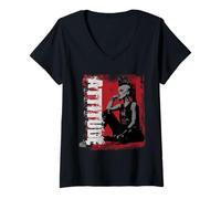 Donna Punk Rock Attitude Maglietta con Collo a V