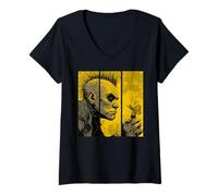 Donna Punk Rocker osservato Farfalla Maglietta con Collo a V