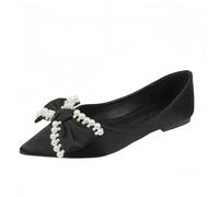 Donna Puntato Strass Balletto Scarpe Piatte Scintilla Fiori Arco Festa di Nozze Comfort Tacco Basso Elegante Abito Appartamenti