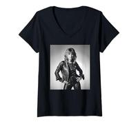 Donna può Il cantante Suzi Quatro di Allan Ballard Maglietta con Collo a V