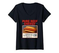 Donna Pure Beef Energy I Got That Dog In Me Hot Dogs Combo Maglietta con Collo a V