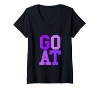Donna Purple Of All Time Y'all! Grafica viola Maglietta con Collo a V