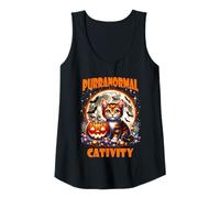 Donna Purranormal Catività Halloween Gatto Gattino Jack o Lanterna Canotta