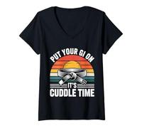 Donna Put Your Gi On It's Cuddle Time Jiu Jitsu Love battute |- Maglietta con Collo a V