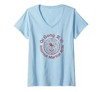 Donna QiGong Meditazione Qi Gong Maglietta con Collo a V