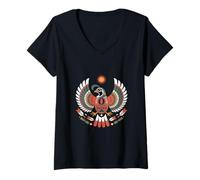 Donna Quaglia Indigena Arte Tribale Indiana Nativa Americana Maglietta con Collo a V