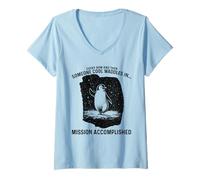 Donna Qualcuno Cool Waddles in Penguin Confidence Maglietta con Collo a V