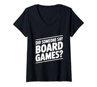 Donna Qualcuno ha Detto Giochi da Tavolo? Fun Gamer Maglietta con Collo a V