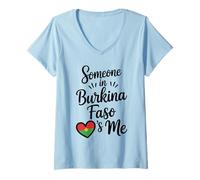 Donna Qualcuno in Burkina Faso Mi AMA Amore A Distanza Maglietta con Collo a V