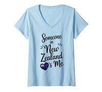Donna Qualcuno in Nuova Zelanda Mi AMA Bandiera della Nuova Maglietta con Collo a V