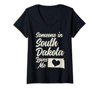 Donna Qualcuno nel South Dakota Mi AMA Maglietta con Collo a V