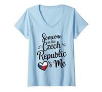 Donna Qualcuno nella Repubblica Ceca Mi AMA Bandiera del Cuore Maglietta con Collo a V