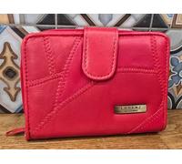 Donna Qualità Super Soft Patchwork Borsa di Cuoio Reale Carta Credito Doppio Zip