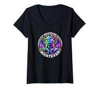 Donna Qualunque cosa accada - Funny Little Gargoyle Maglietta con Collo a V