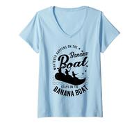 Donna Qualunque cosa accada sulle Banana Boats - Banana Boats Maglietta con Collo a V