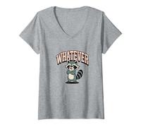 Donna Qualunque Sia Il Carattere Arched Varsity Maglietta con Collo a V