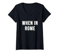Donna Quando a Roma Maglietta con Collo a V