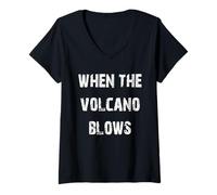 Donna Quando il vulcano soffia Maglietta con Collo a V