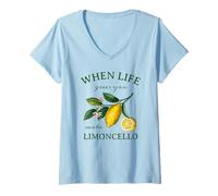 Donna Quando la Vita Ti dà Limoni Fare Limoncello Amalfi Italia Maglietta con Collo a V