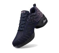 Donna Quattro Stagioni Maglia Traspirante Cuscino Aria Fondo Morbido Tendenza Sport Tempo Libero Jazz Hip hop Moderno Scarpe da Danza, Blu 3., 38 EU