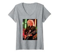 Donna Queen & Adam Lambert Brian May Chitarrista di Dick Barnatt Maglietta con Collo a V