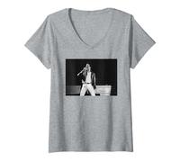 Donna Queen Freddie Mercury Live The Game Tour 1980 NEC Arena Maglietta con Collo a V