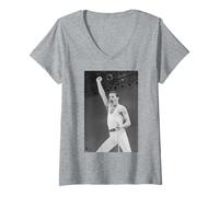 Donna Queen Live Aid Freddie Mercury Stadio di Wembley 1985 Maglietta con Collo a V