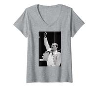 Donna Queen Magic Tour dal Vivo Freddie Mercury Wembley '86 Maglietta con Collo a V