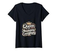 Donna Queen Of Absolutely Everything Femminismo di fiducia ---- Maglietta con Collo a V