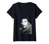 Donna Queen of Jazz Ella Fitzgerald Duffy Archivio Fotografia Maglietta con Collo a V