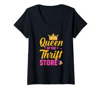 Donna Queen of The Thrift Store Thift Shop Second-Hand-Shop Thrift Maglietta con Collo a V