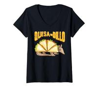 Donna Quesa Dillo Armadillo Quesadilla Food Combinazione Animali Maglietta con Collo a V