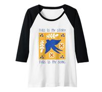 Donna Questa è la mia Storia Questa è la mia Canzone Blessed Assurance Hymn Bird Maglia con Maniche Raglan