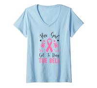 Donna Questa ragazza ha avuto modo di suonare la consapevolezza del cancro al seno campana Maglietta con Collo a V