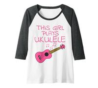 Donna Questa ragazza suona l'ukulele, musicista femminile Maglia con Maniche Raglan