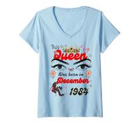 Donna Questa Regina è Nata nel Dicembre 1984 Dicembre Compleanno Donne Maglietta con Collo a V
