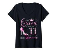 Donna Questa regina fa sembrare glamour 11 anni Queen B-day Maglietta con Collo a V