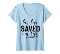 Donna Questa Vita ha Salvato Uomini e Donne cristiani grati grati Maglietta con Collo a V