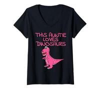 Donna Questa zia ama i dinosauri, la sorella T-Rex è divertente Maglietta con Collo a V