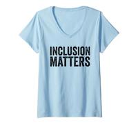 Donna Questioni di inclusione Educazione Speciale Questioni di gentilezza Maglietta con Collo a V