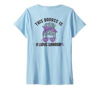 Donna Questo Badass È Un Lupus Warrior Consapevolezza Donna Meme sul Retro Maglietta con Collo a V