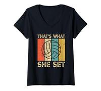 Donna Questo è ciò Che ha Impostato Gli Amanti della pallavolo Maglietta con Collo a V