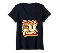 Donna Questo è Il Mio Costume retrò Anni '60 Pigro Costume di Halloween Vintage Maglietta con Collo a V